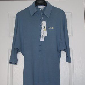 Lacoste + Malandrino Cotton Pique Fun Polo Shirt Amiral Cool Blue Size S